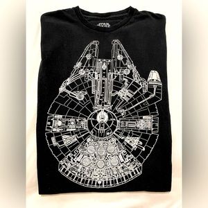 Star Wars millennium falcon schematic tshirt size Large